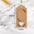Etichette regalo in carta kraft cuore cavo stile retro per matrimonio e festa decoro - LH-327 / Confezione da 100 / colore pelle di mucca