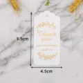 Etichetta regalo di ringraziamento con lamina d'oro festa matrimonio carta 9.5x4.5cm - Confezione da 100 / Bianco