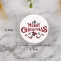 Etichetta regalo di Natale rotonda in carta da appendere con stampa Buon Natale per decorazioni. - 307 / Confezione da 100 / Bianco