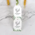 Etichette regalo in carta con foglie verdi, grazie per aver festeggiato con noi etichetta. - Foglie di Foresta / Confezione da 100