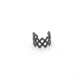 Schwarzer Ohrclip aus 304 Edelstahl mit geometrischem Gitter-Design für Ohren ohne Piercinglöcher - Geometrisches Gitter Stil (HY862) / Innendurchmesser 8mm / Schwarz