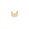 Goldener Edelstahl geometrischer Ohrenclip ohne Piercing Ohrring - Geometrisches Gitter Stil (HY862) / Innendurchmesser 8mm / Gold