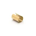 Moderner 304 Edelstahl vergoldeter handgefertigter Ohrmanschetten-Ohrring ohne Piercing - Glatter Zylinder-Stil(HY862) / 13mm x 8mm / Gold