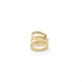 Minimalistische mehrlagige vergoldete Edelstahl Ohrklemme - Dreilagiger Wickelstil(HY862) / 9mm x 7.8mm / Gold