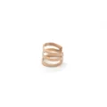 Minimalistische 3-lagige Edelstahl-Ohrmanschette in Roségold ohne Piercing Ohrring - Dreilagiger Wickelstil(HY862) / 9mm x 7.8mm / Roségold