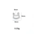 Minimalistischer 304 Edelstahl Ohrklemme ohne Piercing in Silber - Doppelschichtiges offenes Design (HY862) / Innendurchmesser 8mm / Stahlfarben