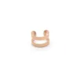 Minimalistische roségoldene zweilagige Edelstahl-Ohrklemme für Ohren ohne Piercing - Doppelschichtiges offenes Design (HY862) / Innendurchmesser 8mm / Roségold
