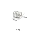 Edelstahl mehrschichtige Ohrmanschette ohne Piercing 0.5g - Mehrschichtiges hohles Design (HY862) / Größe 11mm / Stahlfarben