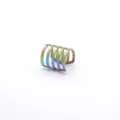 Regenbogenfarbener Edelstahl-Ohrklemme, mehrlagig, ohne Piercing, Clip-Ohrring - Mehrschichtiges hohles Design (HY862) / Größe 11mm / bunt