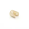 Goldfarbene mehrlagige Edelstahl Ohrmanschette ohne Piercing - Mehrschichtiges hohles Design (HY862) / Größe 11mm / Gold