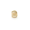 Breite mehrlagige Ohrklemme aus vergoldetem Edelstahl ohne Ohrloch Schmuckstück - Dreischichtiges Linien-Stil (HY862) / Innendurchmesser 8mm / Gold