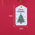 Christmas paper gift tag with festive tree pattern holiday decoration hanging card - Christmas Tree / Pack of 100