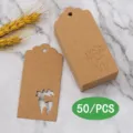 Kraft paper Christmas gift tags with hollow deer design, perfect for holiday decoration. - Christmas Reindeer Blue / 50 Sheets / Brown