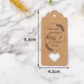Etichette regalo in carta kraft con cuore cavo per confezionamento e decorazione festa. - LH-328 / Confezione da 100 / colore pelle di mucca