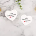 Etichette regalo di carta a forma di cuore di San Valentino per decorazione confezione - Confezione da 100 / Bianco