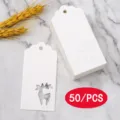Etichette regalo in carta bianca con design di renna cava, confezione da cinquanta. - Renna di Natale blu / 50 Fogli / Bianco