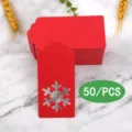 Red Christmas paper gift tags with snowflake cutouts, pack of 50 for holiday party decor. - Snowflake / 50 Sheets / Red