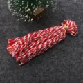 Corda natalizia rossa e bianca spago di cotone confezione regalo decorazione artigianale - Corde di cotone bianche e rosse (50 pz) 25 cm