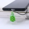 Süßer Schildkröten Handy Anhänger umweltfreundliches PVC Weichgummi Staubschutz einzigartig - Type-C / Ganz grüne Schildkröte