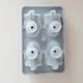 Molde para cubitos de hielo fantasma 3D Halloween de silicona, bandeja flexible de 4 cavidades. - Negro