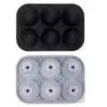 Molde de hielo de silicona con formas de esfera y diamante, grado alimentario para whisky en casa. - Negro