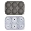 Molde de cubitos de hielo de silicona 6 cavidades esfera y diamante para whisky - Gris