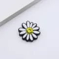 Süßes schwarz-weißes Gänseblümchen Smiley PVC Deko-Accessoire für tägliche Gegenstände. - Sonnenblume Schwarz