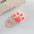 Rosa Katzenpfote Silikon Etui fur AirPods, schutzhuelle mit passendem Anhanger. - Für AirPods Pro 3 / Anti-Verlust-Ringschnalle Mit Verpackungsbeutel / Rosa Basis Katzenpfote