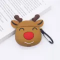 Cartoon Rentier Silikon AirPods Hülle Weiche Schutzhülle mit Karabinerhaken für Apple AirPods - Elch / AirPods 1/2. Generation