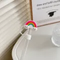 Süsser Regenbogen Wolke Silikon Strohhalm Abdeckung Staubdicht für Becher Zubehör - 10mm-Einzelverpackung / Regenbogen