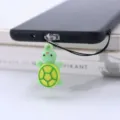 Niedlicher Schildkröten Handy Anhänger, grünes PVC Gummimotiv mit Kordel Staubschutz - Type-C / Hellgrüne Schildkröte