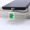 Πράσινο κρεμαστό τηλεφώνου πλακιδίου mahjong από μαλακό PVC με πώμα σκόνης. - Type-C / Fa (Πράσινος Δράκος)