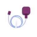 Purple charger protector case and braided cable winder set for iphone fast charger. - Deep purple