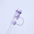 Süsser lila Katzen Strohhalm Deckel Silikon Staubsicher Strohhalm Kappe für Tassen. - 10mm-OPP-Beutelverpackung / Violette Katze
