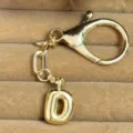 Gold-plated puffy letter D keychain pendant bag charm for women fashion jewelry accessories - Letter D