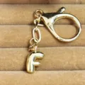 Gold plated 3D bubble letter F keychain pendant metal bag charm fashion jewelry accessory - Letter F