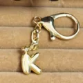Gold Plated Bubble Letter K Keychain Bag Charm Metal Pendant Accessory For Gift - Letter K