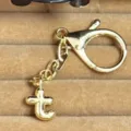 Gold plated bubble letter t keychain bag charm pendant stylish metal accessory for women - Letter T