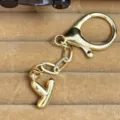 Gold plated bubble letter y keychain pendant, cute bag charm accessory for women and girls. - Letter Y
