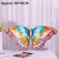 Grand ballon papillon coloré en aluminium pour décoration de fête, 98x48cm - Papillon Coloré Bleu