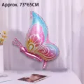 Grand ballon en forme de papillon avec dégradé rose et bleu pour décoration de fête - Papillon Volant de Côté Rose