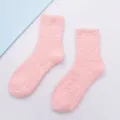 Weiche gemütliche rosa Korallenfleece Socken für Damen warme Wintersocken Flauschig - Einheitsgröße / Rosa