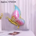 Ballon en aluminium en forme de papillon dégradé pour décoration de fête 73x65cm - Papillon Volant de Côté Or
