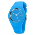 Montre à quartz minimaliste en silicone bleu ciel pour étudiants, couleur jelly - Bleu clair
