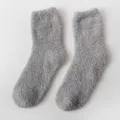 Weiche und gemütliche graue Korallenvlies-Wintersocken für Damen, Variant-Produktansicht - Einheitsgröße / Grau
