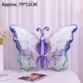 Grand ballon papillon en aluminium violet pour décorations de fête et mariage, 79x52cm - Papillon Dégradé Violet Vert