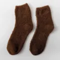 Gezellige bruine koraalvlies sokken voor dames - Eén maat / koffiekleur