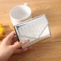 Silver laser crocodile pattern women wallet minimalist fashion card holder chic design compact size - Silver