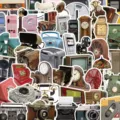 50pcs retro dispositivos electronicos vintage camara pegatinas impermeables pack - 50 Hojas