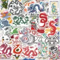 53pcs retro dragon stickers waterproof decal for phone case skateboard luggage decor set - 53 Pieces/Pack